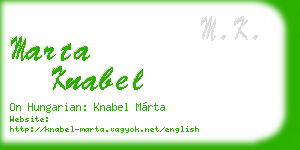 marta knabel business card